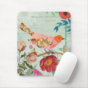 Mousepad Songbird do estilo de colagem