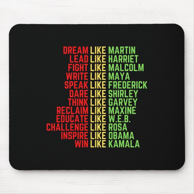 Mousepad Sonho Como Martin Men Meninas Meninas Negras Histo (Frente)