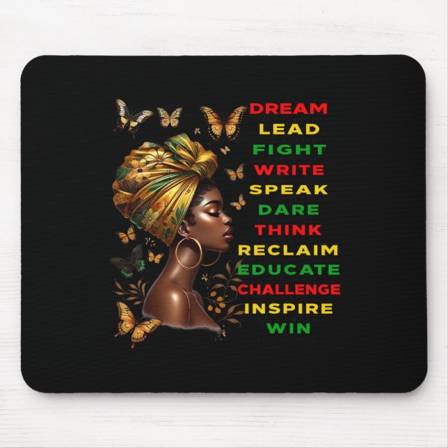 Mousepad Sonho Como Mulher Negra Martin Black History Month (Frente)
