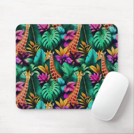 Mousepad Sonho de Girafa na Selva Padrão de Superfície Sem