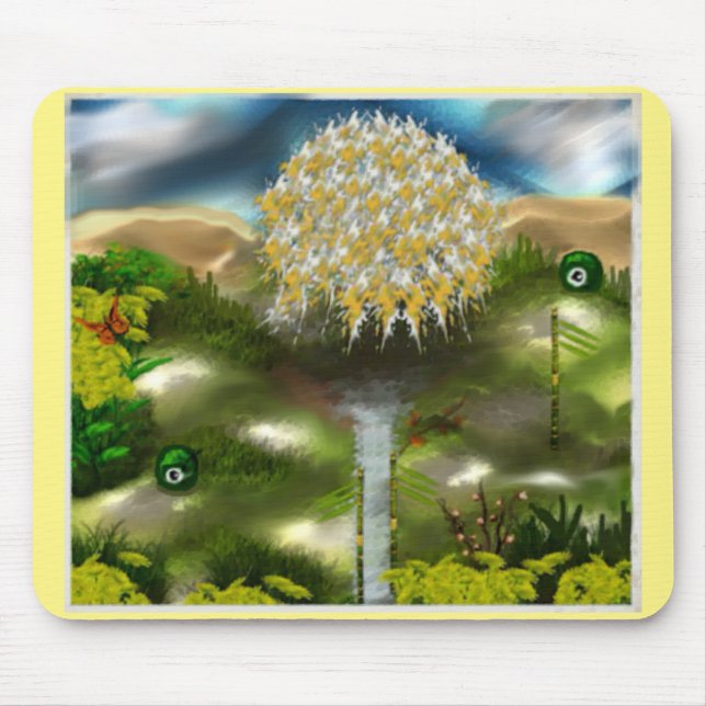 Mousepad Sonho de Olhos Surreais de Dandelions (Frente)