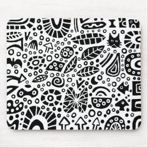 Mousepad Sonhos Catnip - Preto em Branco