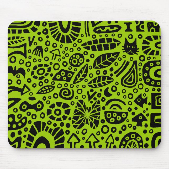 Mousepad Sonhos Catnip - Preto em Verde 99CC00 (Frente)