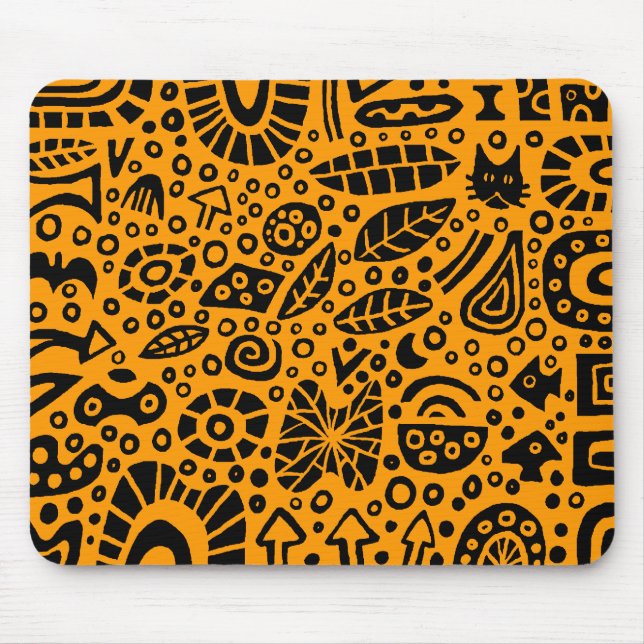 Mousepad Sonhos de Apanhar - Preto em Laranja 9900 (Frente)