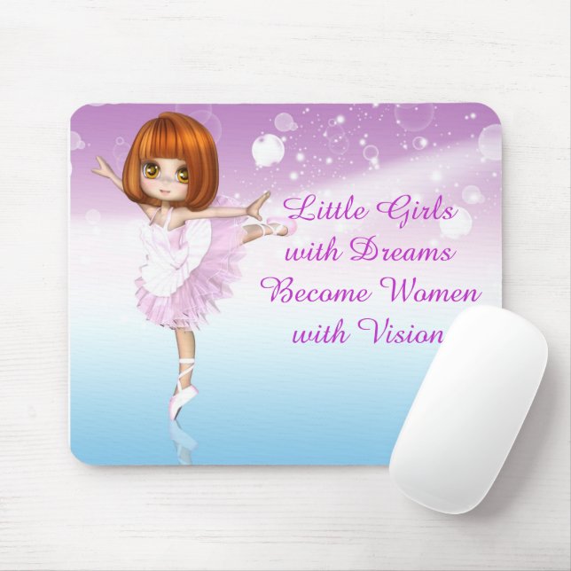 Mousepad Sonhos de Ballerina, uma citação inspiradora de mo (Com mouse)