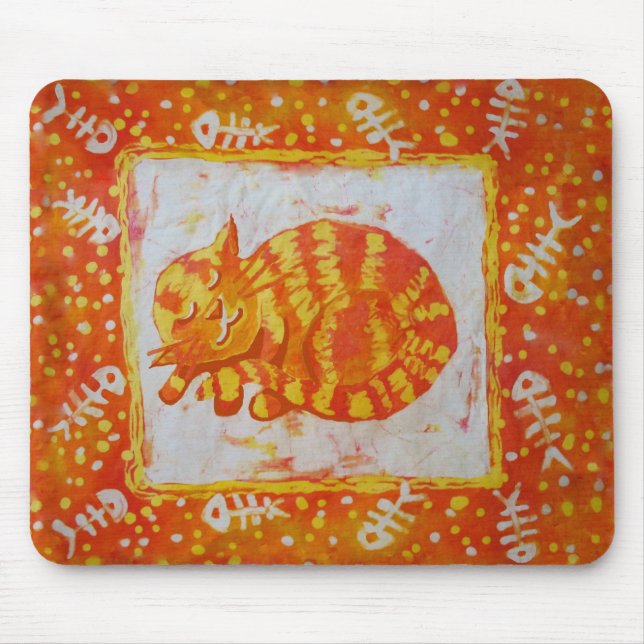 Mousepad Sonhos de gato com peixe (Frente)