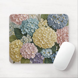 Mousepad Sonhos de Hydrangea: Pastel Blooms