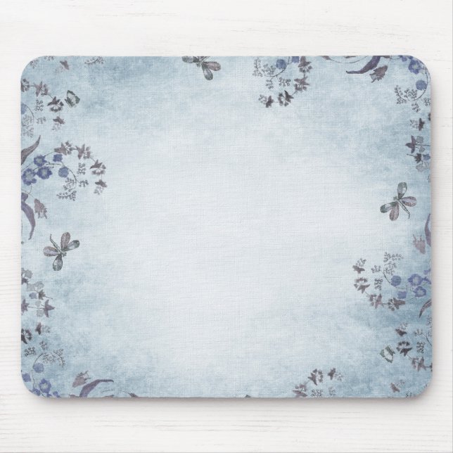 Mousepad Sonhos florais azuis (Frente)