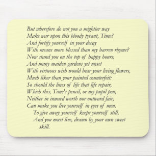 Mousepad Sonnet nº 16 por William Shakespeare