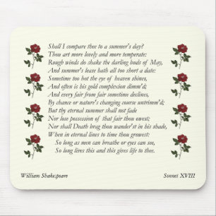 Mousepad Sonnet nº 18 por William Shakespeare
