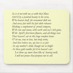Mousepad Sonnet nº 21 por William Shakespeare