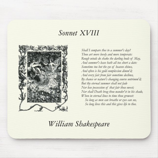 Mousepad Sonnet Shakespeare # 18 (Frente)