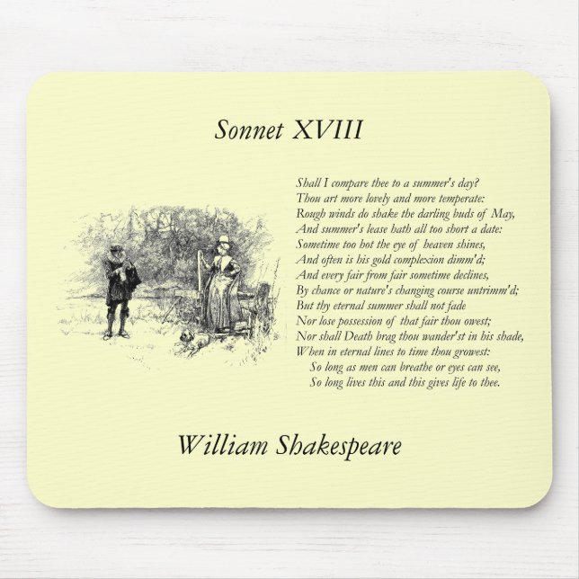 Mousepad Sonnet Shakespeare # 18 (Frente)