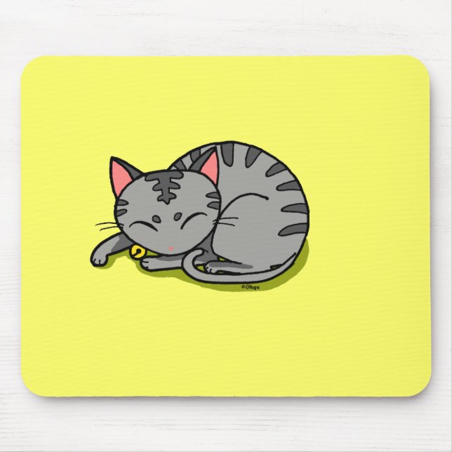 Mousepad Sono cinzento bonito do gato (Frente)
