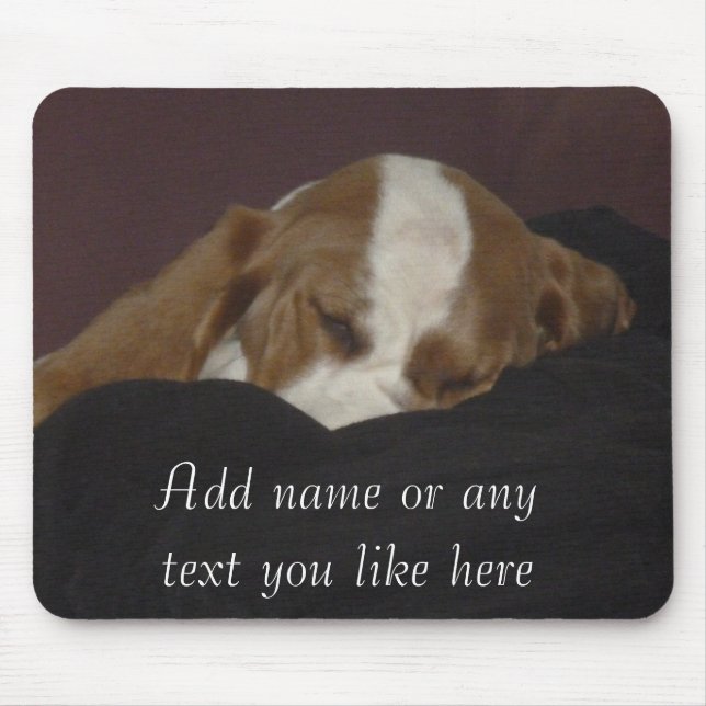 Mousepad sonolento do filhote de cachorro do cão (Frente)