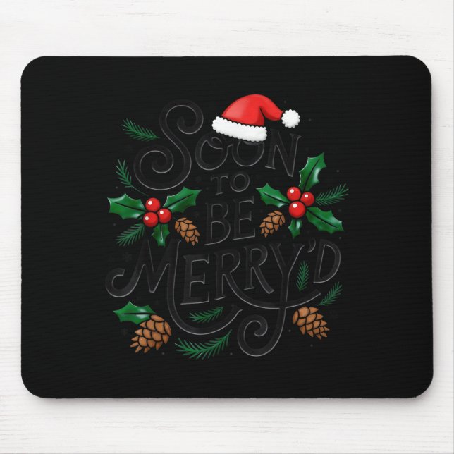 Mousepad Soon To Be Merry'd Christmas Engaged Fiance Santa  (Frente)