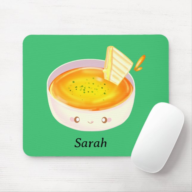Mousepad Sopa De Tomate E Sanduíche De Queijo Grelhado (Com mouse)