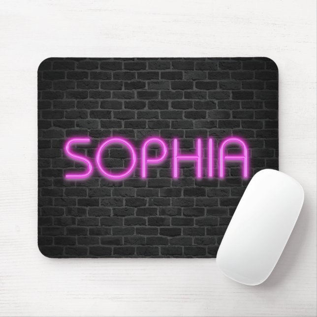 Mousepad SOPHIA Em Luzes De Neon Rosa (Com mouse)