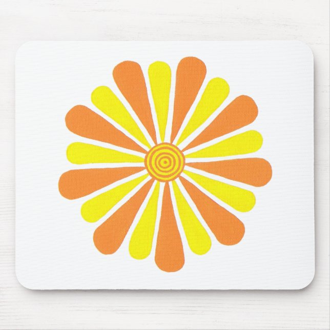 Mousepad Sopras de flores de sol laranja e amarela (Frente)