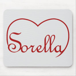 Mousepad Sorella Italian Sister heart Red