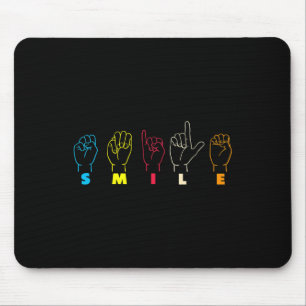 Mousepad Sorria ASL Alphabet American Sing Language ASL Tea