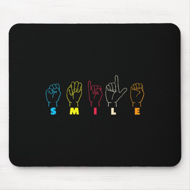 Mousepad Sorria ASL Alphabet American Sing Language ASL Tea (Frente)