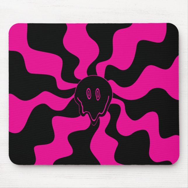 Mousepad Sorria derretida - Magenta e Preto (Frente)