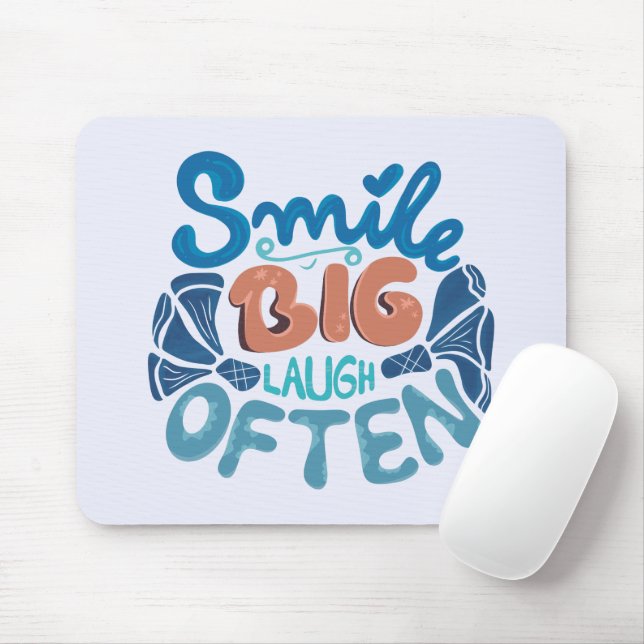 Mousepad Sorria Grande Muitas Vezes: Mensagem Encantadora (Com mouse)