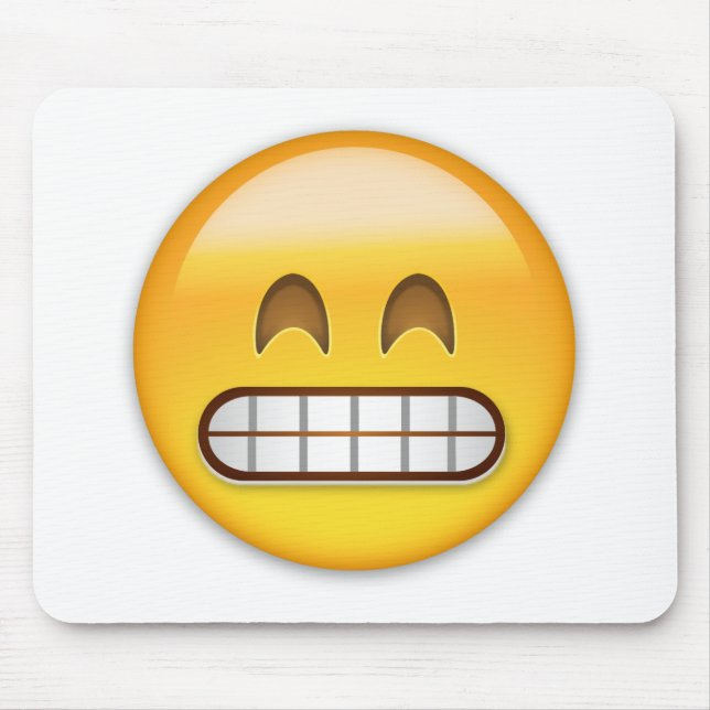 Mousepad Sorrindo a cara com olhos de sorriso Emoji (Frente)