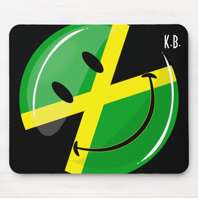 Mousepad Sorrindo bandeira jamaicana (Frente)