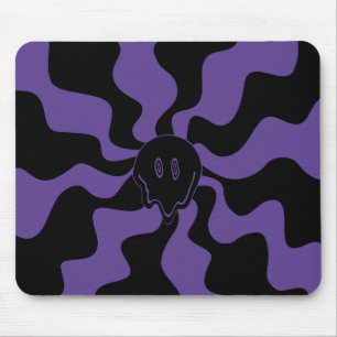 Mousepad Sorriso Derretido Retro Roxo e Preto