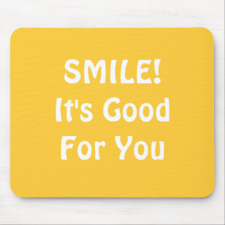 Mousepad SORRISO! É bom para você. Amarelo