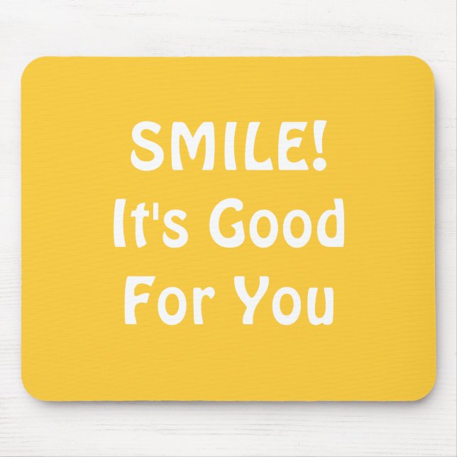 Mousepad SORRISO! É bom para você. Amarelo (Frente)