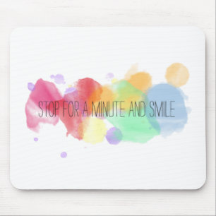 Mousepad sorriso e vida feliz da paz com citações colorid