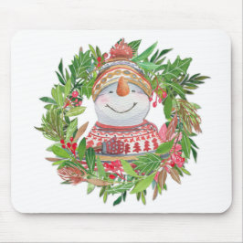 Mousepad Sorriso Snowman Wreath Natal