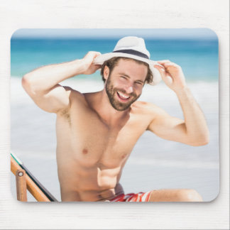 Mousepad Sorrisos de Cara sexy sem camisa Musculoso Hunk