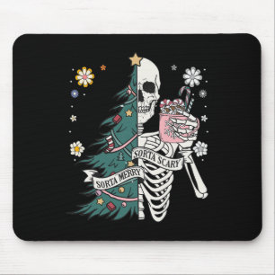 Mousepad Sorta feliz assustadora sorta natal esqueleto