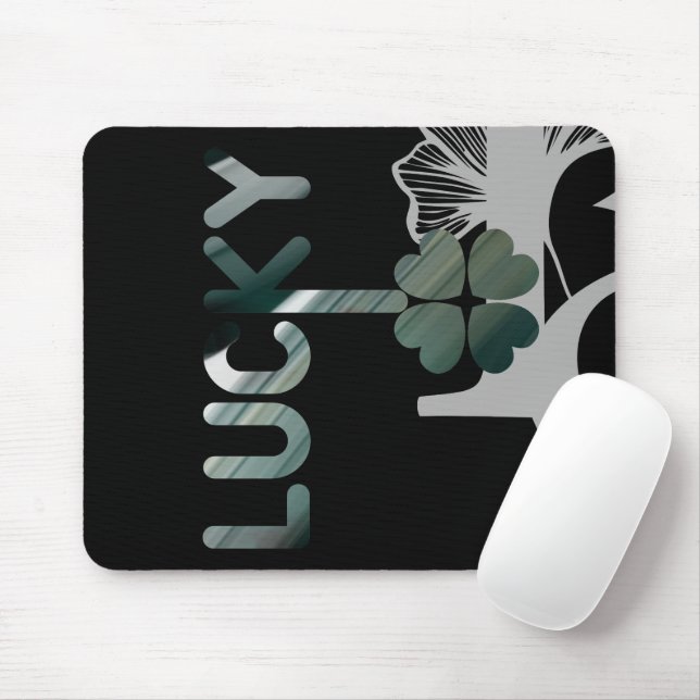 Mousepad SORTE Mouse Trend Abstrato Art Black Green (Com mouse)
