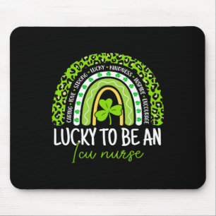 Mousepad Sortudo Por Ser Um Enfermeiro De Uti Trevo Arco-Ír
