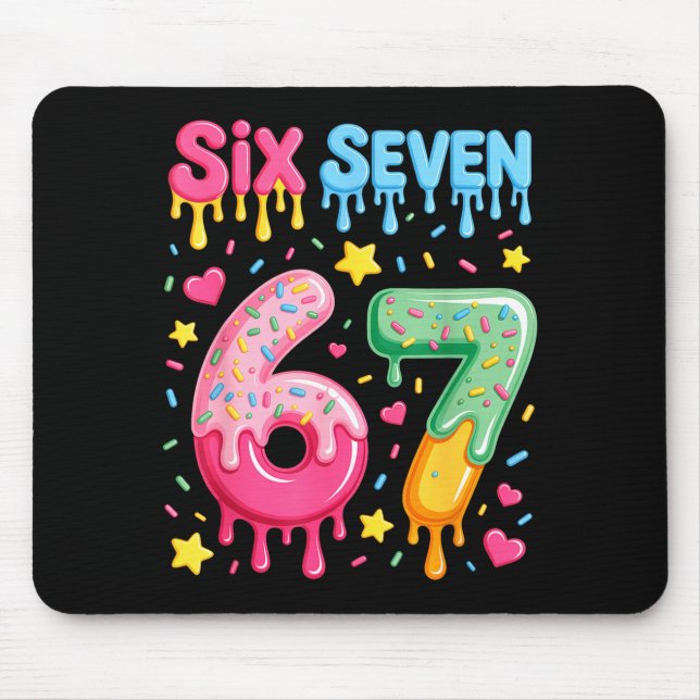 Mousepad Sorvete 67 Meme Engraçado Seis Sete Gíria Gen Alph (Frente)