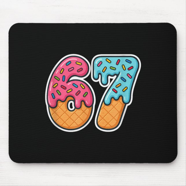 Mousepad Sorvete 67 Meme Gotejamento Six Seven Gíria Geraçã (Frente)