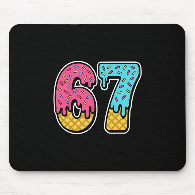 Mousepad Sorvete 67 Meme Six Seven Divertido Gen Alpha D (Frente)