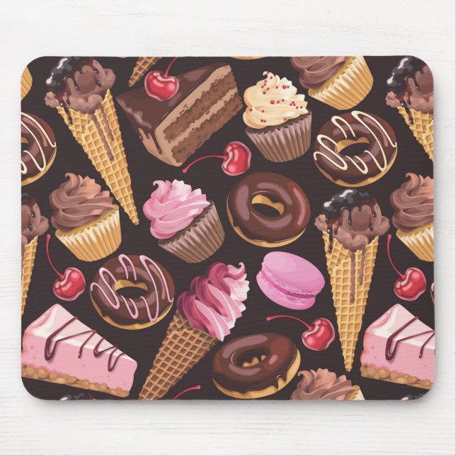 Mousepad Sorvete, Bolo, Cupcakes e Cheesecake Delgado (Frente)