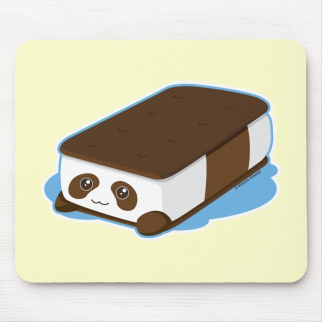 Mousepad Sorvete bonito do bar da panda (Frente)