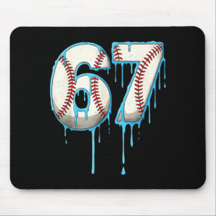 Mousepad Sorvete de Beisebol Drip 67 Seis Sete Meme Número