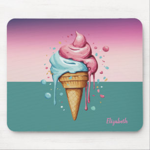 Mousepad Sorvete de Dissipação de Aquarela legal