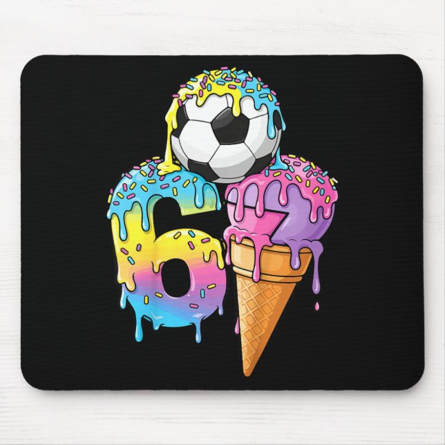Mousepad Sorvete Drip Futebol Infantil Número 67 Meninos Fã (Frente)