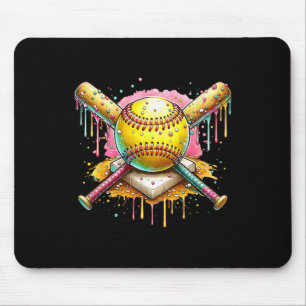 Mousepad Sorvete Gotejante de Softbol Placa Base Time Espor