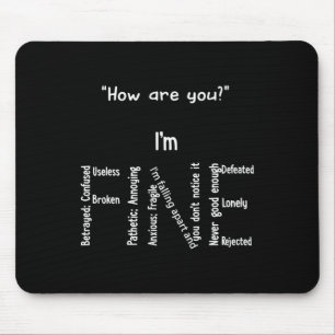 Mousepad Sou a consciência de saúde mental de depressão fin