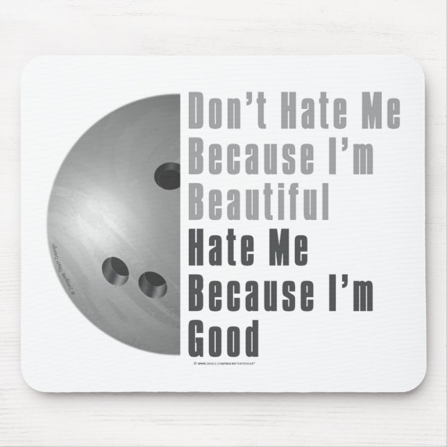Mousepad Sou Bonita, Sou Boa Cinza Boliche (Frente)